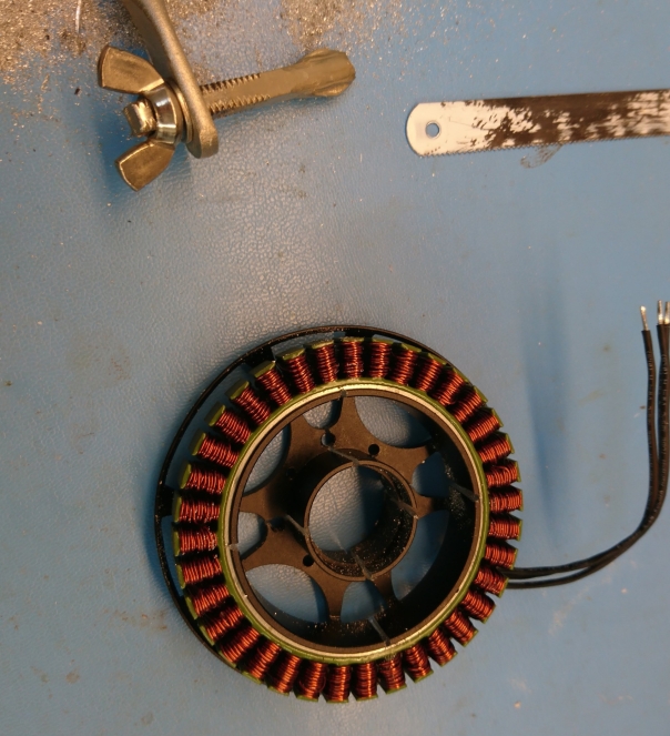 Stator hack sawed most of the way